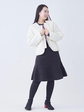 「オフィススタイル」｜「アイテム（ブルゾン）」を使った、LANVIN en Bleu STAFFさん（レディース・162cm）の秋コーディネート