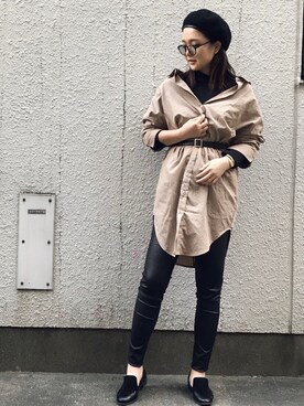 「VENCEEXCHANGE（ヴァンスエクスチェンジ）のアイテム（ハンチング/ベレー帽）」を使った、remaさん（レディース・166cm）の冬コーディネート