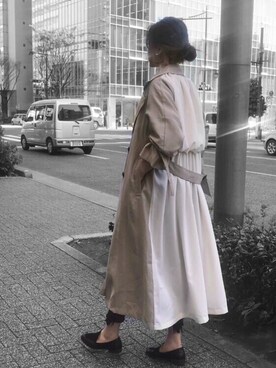 「notch.（ノッチ）のアイテム（トレンチコート）」を使った、remaさん（レディース・166cm）の春コーディネート