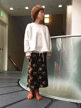 「Martin Margiela」｜「アイテム（帽子）」を使った、Yuka Ozawaさん（レディース・153cm）の秋コーディネート