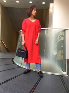「Anne Thomas（アントーマス）のアイテム」を使った、Yuka Ozawaさん（レディース・153cm）の春コーディネート