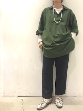 「uncut bound」｜「アイテム（スリッポン）」を使った、Yuka Ozawaさん（レディース・155cm）の冬コーディネート