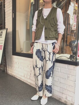 「BLOUSE（インポート）（ブラウス）のアイテム」を使った、Yuka Ozawaさん（レディース・155cm）の春コーディネート