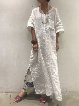 「uncut bound」｜「アイテム（ワンピース/ドレス）」を使った、Yuka Ozawaさん（レディース・155cm）の夏コーディネート