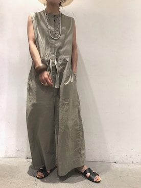 「uncut bound」｜「アイテム（オールインワン・サロペット）」を使った、Yuka Ozawaさん（レディース・155cm）の夏コーディネート