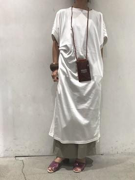 「uncut bound」｜「アイテム（ワンピース/ドレス）」を使った、Yuka Ozawaさん（レディース・155cm）の夏コーディネート