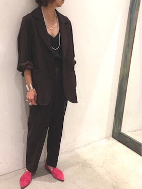 「HAVERSACK（ハバーザック）のアイテム（ジャケット/アウター）」を使った、Yuka Ozawaさん（レディース・155cm）の秋コーディネート