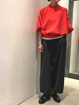 「08sircus（ゼロエイトサーカス）のアイテム」を使った、Yuka Ozawaさん（レディース・155cm）の冬コーディネート