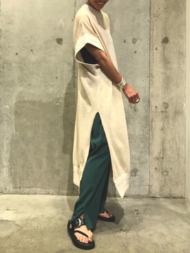 「08sircus（ゼロエイトサーカス）のアイテム」を使った、Yuka Ozawaさん（レディース・155cm）の春コーディネート