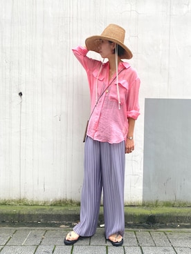 「ITTI（イッチ）のアイテム（財布/小物）」を使った、Yuka Ozawaさん（レディース・155cm）の夏コーディネート