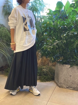 「アトランティックスターズ」｜「アイテム（スカート）」を使った、Yuka Ozawaさん（レディース・155cm）の秋コーディネート