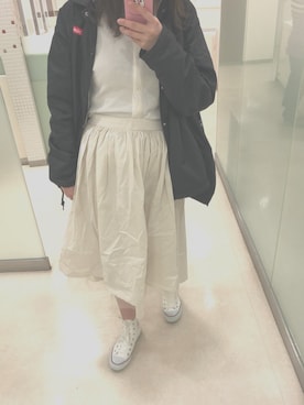 「アシンメトリー」｜「アイテム（ブルゾン）」を使った、カナピさん（レディース・160cm）の春コーディネート