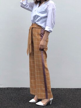 「Paul Smith（ポールスミス）のアイテム」を使った、Yurinaさん（レディース・165cm）の夏コーディネート