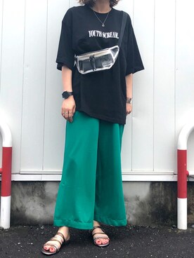 「YECCA VECCA（イェッカヴェッカ）のアイテム」を使った、Yurinaさん（レディース・165cm）の夏コーディネート