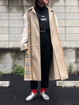 「zucca」｜「アイテム（トレンチコート）」を使った、Yurinaさん（レディース・165cm）の冬コーディネート