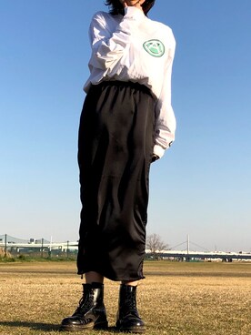 「SUPERTHANKS」｜「アイテム（ブーツ）」を使った、Yurinaさん（レディース・165cm）の春コーディネート