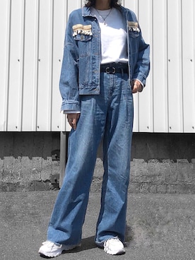 「YECCA VECCA（イェッカヴェッカ）のアイテム（ジャケット/アウター）」を使った、Yurinaさん（レディース・165cm）の春コーディネート