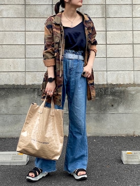 「Alpha Industries（アルファインダストリーズ）のアイテム」を使った、Yurinaさん（レディース・165cm）の春コーディネート