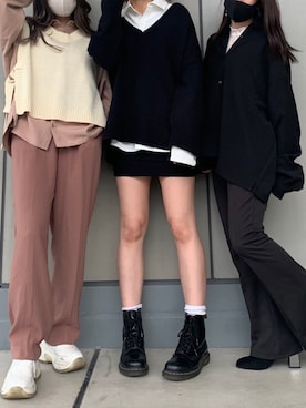 「PRADA（プラダ）のアイテム（スニーカー）」を使った、Yurinaさん（レディース・165cm）の冬コーディネート