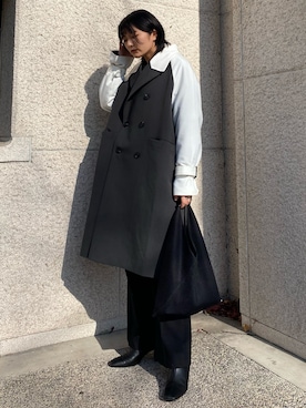 「モードストリート」｜「アイテム（チェスターコート）」を使った、Yurinaさん（レディース・166cm）の冬コーディネート