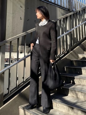 「MINUS（マイナス）のアイテム（ジャケット/アウター）」を使った、Yurinaさん（レディース・166cm）の冬コーディネート