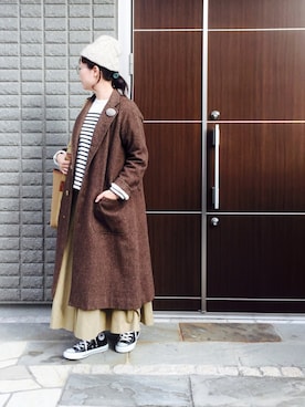 「t.yamai paris（ティ　ヤマイ　パリ）のアイテム」を使った、na.さん（レディース・160cm）の冬コーディネート