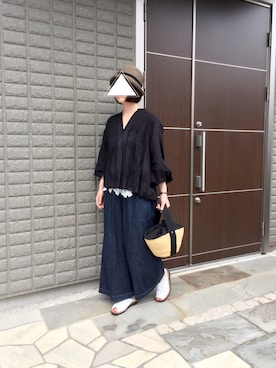 「SECCHIARI MICHELE（セッキアーリミケーレ）のアイテム（サンダル）」を使った、na.さん（レディース・160cm）の夏コーディネート