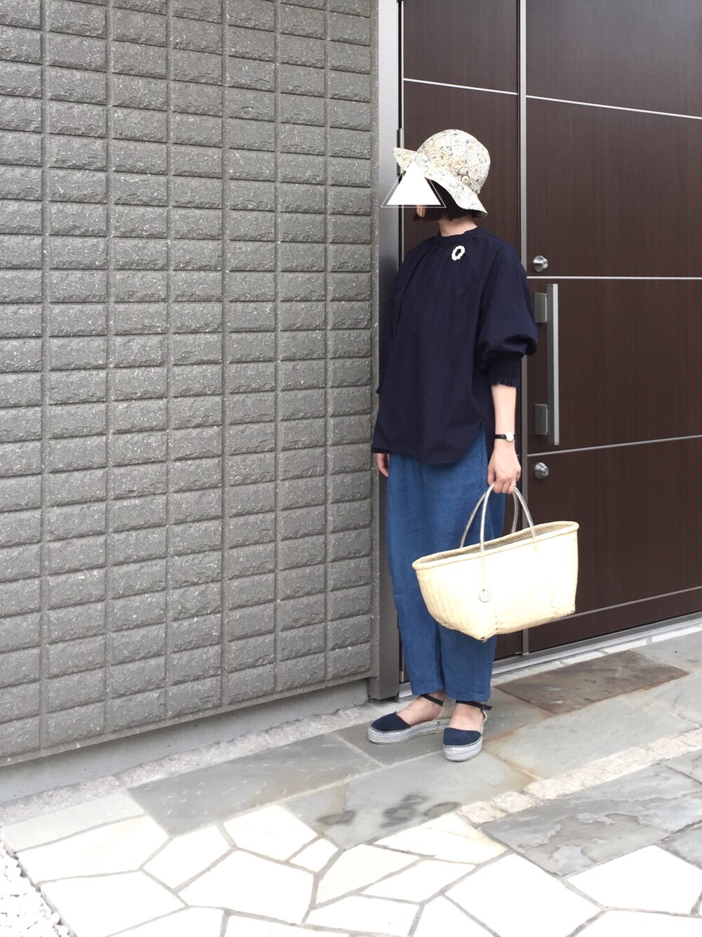 「夏コーデ、ラクチンコーデ、麻、大人カジュアル、ユニクロ」｜「YAECAのアイテム（帽子、ベージュ系）」を使った、na.さん（レディース・160cm）の夏コーディネートの1枚目の写真