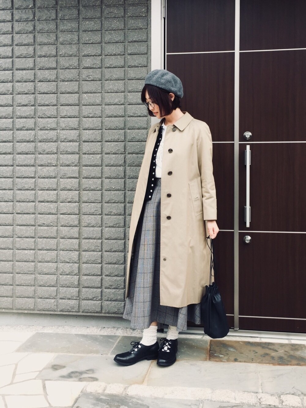 na.さんの「FELT WOOL BERET（MHL.）」を使ったコーディネート