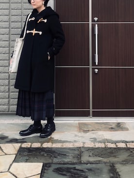 「アイテム（タイツ/ストッキング、ブルー系）」を使った、na.さん（レディース・160cm）の冬コーディネート