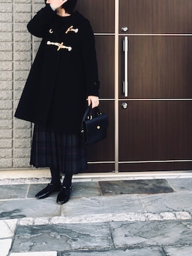 「アイテム（タイツ/ストッキング、ブルー系）」を使った、na.さん（レディース・160cm）の冬コーディネート