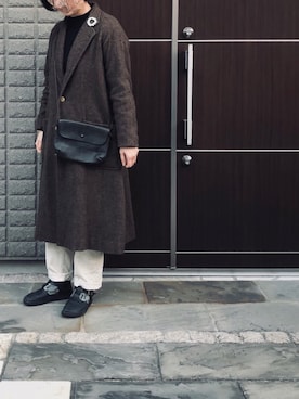 「YAECA（ヤエカ）のアイテム（その他パンツ）」を使った、na.さん（レディース・160cm）の冬コーディネート