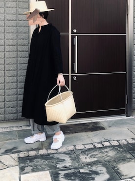 「麦わら帽子」｜「アイテム（その他アウター）」を使った、na.さん（レディース・160cm）の夏コーディネート