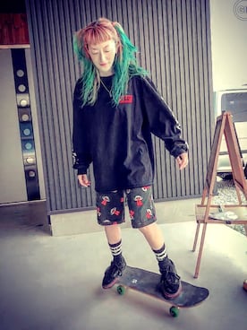 「ROLLING CRADLE（ローリングクレイドル）のアイテム（パンツ）」を使った、Juuunco.さん（レディース・155cm）の春コーディネート