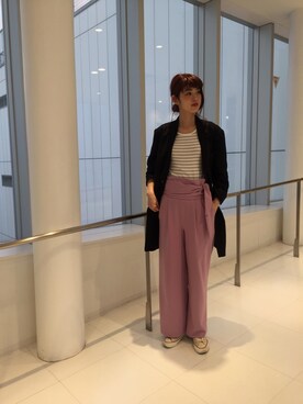 「JUNRED（ジュンレッド）のアイテム（ダウンジャケット/コート）」を使った、MOTOCHIKAさん（レディース・167cm）の春コーディネート