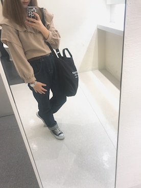「秋のブラウンスタイル」｜「アイテム（サロペット/オーバーオール）」を使った、shihoriさん（レディース・155cm）の秋コーディネート