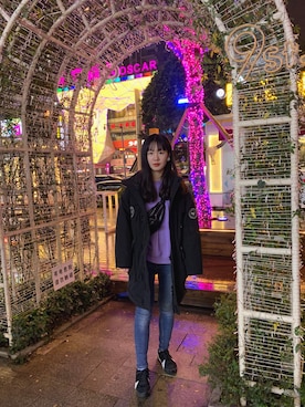 「travel」｜「アイテム（ダウンジャケット/コート）」を使った、Drunkknurdさん（レディース・161cm）の冬コーディネート