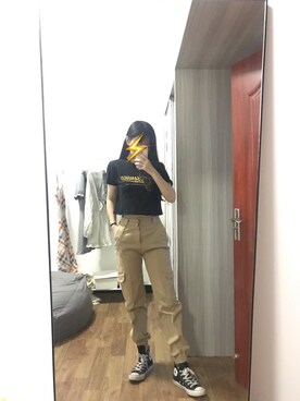 「PULL&BEAR（プルアンドベア）のアイテム（チノパンツ）」を使った、Drunkknurdさん（レディース・161cm）の春コーディネート