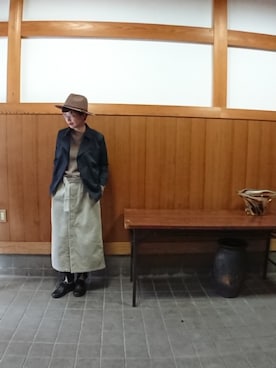 「MACKINTOSH」｜「アイテム（トレンチコート）」を使った、まゆさん（レディース・167cm）の秋コーディネート