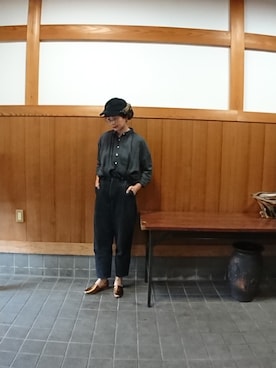 「キヤップ」｜「アイテム（スリッポン）」を使った、まゆさん（レディース・167cm）の秋コーディネート