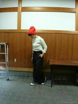 「AIGLE（エーグル）のアイテム（帽子）」を使った、まゆさん（レディース・167cm）の秋コーディネート