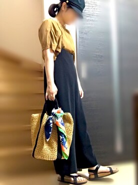 「マリンキャップ」｜「アイテム（オールインワン・サロペット）」を使った、A       さん（レディース・151cm）の夏コーディネート