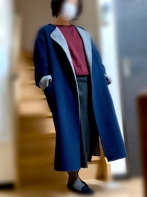 【SLOBE IENA】ベルト付きノーカラーリバーコート 40 未使用タグ付き SLOBE IENA（スローブイエナ）の「ベルト付きノーカラーリバー