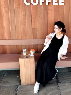 「DISCOAT（ディスコート）の太ケーブルカーディガン（カーディガン/ボレロ）」を使った、oten¨̮❁さん（レディース・152cm）の秋コーディネート