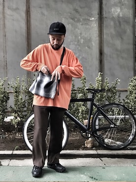 「BLANCK（ブランク）のアイテム（帽子）」を使った、bebeさん（メンズ・173cm）の秋コーディネート