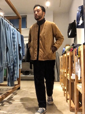 「BLANCK（ブランク）のアイテム（ジャケット/アウター）」を使った、bebeさん（メンズ・173cm）の秋コーディネート