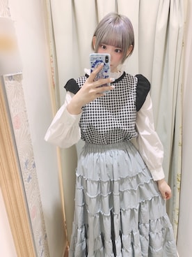 「ティアードスカート」｜「アイテム（その他トップス）」を使った、sasakiさん（レディース・159cm）の冬コーディネート