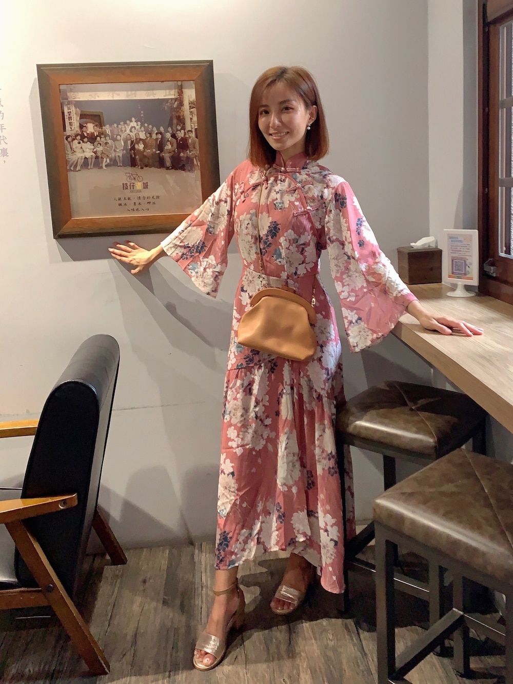 「手作のアイテム（ショルダーバッグ、ブラウン系）」を使った、liting1111hさん（レディース・158cm）の夏コーディネートの1枚目の写真