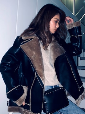「HOTPING（ホッピン）のアイテム（ジャケット/アウター）」を使った、YULIAさん（レディース・163cm）の秋コーディネート