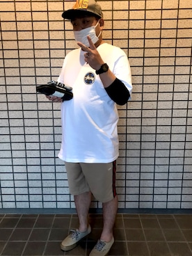「Back Channel（バックチャンネル）のアイテム（キャップ）」を使った、ニャハハぶーちゃんさん（メンズ・165cm）の秋コーディネート